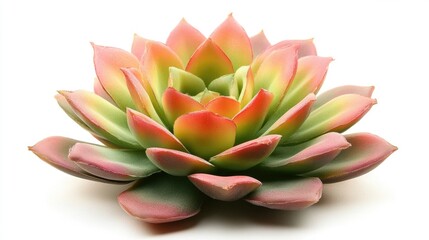 Sticker - A detailed close-up of a succulent cactus plant, its vibrant colors contrasting against a white background.