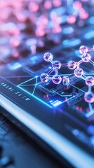 Poster - high-resolution image of a nanomaterial sheet with intricate molecular patterns and enhanced conduct