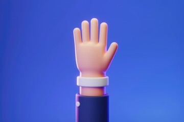 Aufkleber - Cartoon hand raised in greeting gesture.