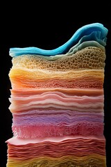 Poster - Cross-sectional view of layered nanomaterial structures demonstrating their unique strength and mechanical properties