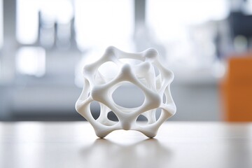 Poster - A 3D-printed ceramic structure on a laboratory table, highlighting innovation in fabrication methods