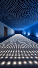 Poster - Innovative ceramic material with exceptional conductivity properties, visualized in a futuristic design lab, glowing with energy flow