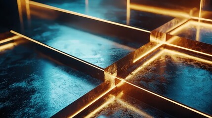 Poster - Minimalistic and Realistic Visual Mockup with Layered Textures in Dynamic Lighting Effects