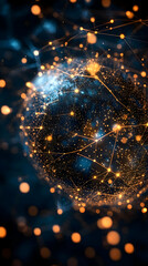 Aufkleber - Abstract representation of a cosmic network with glowing nodes and connections.
