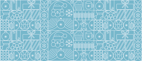 Christmas abstract Bauhaus. Geometric line pattern. Seamless pattern merry christmas and happy new year Bauhaus. Christmas abstract. Christmas geometric background.