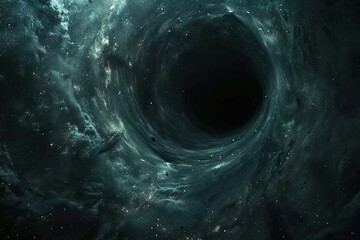 Wall Mural - Black hole. Abstract space wallpaper. Universe filled with stars