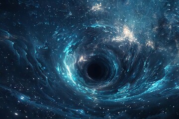 Wall Mural - Black hole. Abstract space wallpaper. Universe filled with stars