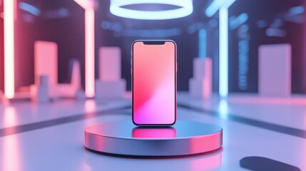 Poster - Modern Clean Product Showcase Mockup with Gradients and Futuristic Lighting Effects