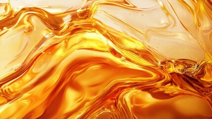 Aufkleber - an abstract close-up of vibrant golden fluid shapes, creating a wave-like pattern that exudes warmth