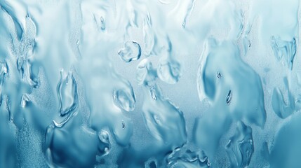 Wall Mural - A close-up of blue water droplets creating a serene, abstract effect.