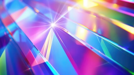 Aufkleber - vibrant abstract rainbow glass reflections showcasing colorful light play.
