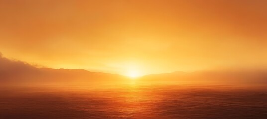 Wall Mural - evening dusk foggy lake sunset. generative ai technology.