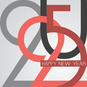 Best Wishes - Retro Style Happy New Year Greeting Card or Background, Creative Design Template - 2025