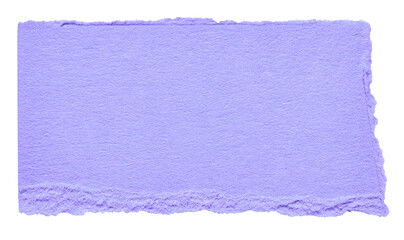 Poster - Isolated cut out torn piece of blank purple paper note cardboard with texture and copy space for text, transparent png background design element
