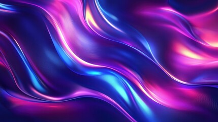 Aufkleber - Vibrant waves of purple and blue fluid motion create an engaging abstract background.