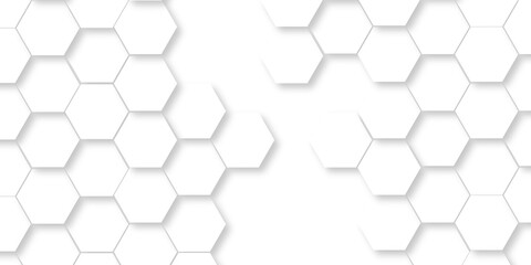 Poster - white hexagonal background. luxury white pattern. 3d futuristic abstract honeycomb mosaic white back