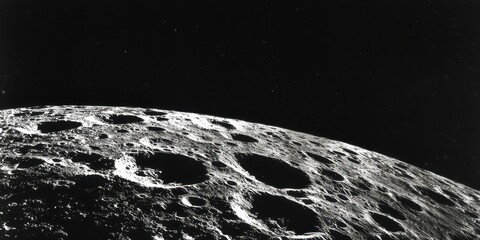 black and white photo of the moon