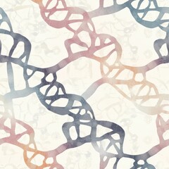 Aufkleber - an intricate pattern of stylized genome maps intertwines with colorful lines, symbolizing the comple