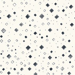 Wall Mural - The pattern showcases small, uniformly spaced squares and diamonds in black and white, arranged on a light backdrop, ideal for contemporary design projects.