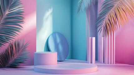 Poster - Polished Creative Mockup with Textures and Colorful Background in a Modern Setting