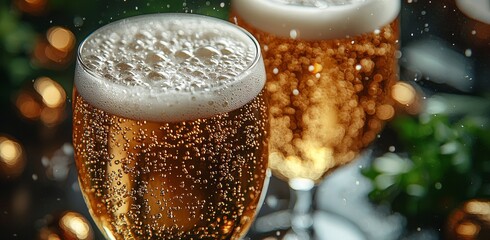 Poster - The bubbles surrounding the beverage's edge create a lively animation of carbonated drinks like soda, beer, or water. The backdrop features an aqua texture with randomly moving underwater fizz.
