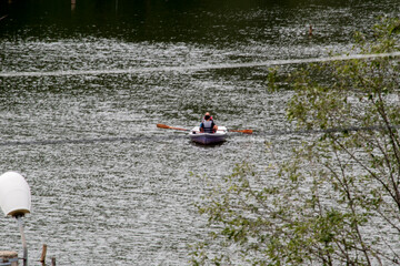 kayaking on river