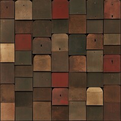 Poster - Abstract background of various colors and textures of wooden shingles.