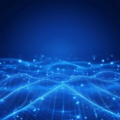 Poster - Abstract blue digital wave background.