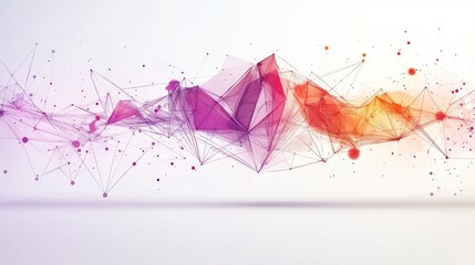 Poster - Abstract polygonal shapes with a gradient effect on a white background, symbolizing futuristic graphic design and technology