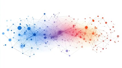 Poster - Abstract polygonal shapes with a gradient effect on a white background, symbolizing futuristic graphic design and technology