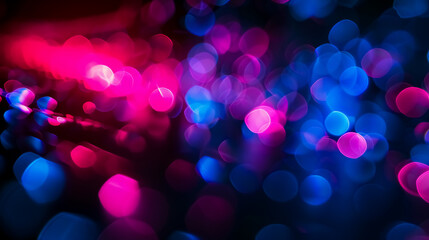 Wall Mural - neon blur glow: color light overlay with disco illumination. defocused blue, pink, red, and ultravio