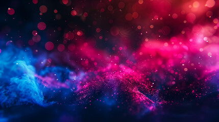 Wall Mural - neon blur glow: color light overlay with disco illumination. defocused blue, pink, red, and ultravio