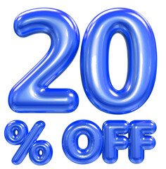 Wall Mural - 20 percent blue offer in 3d