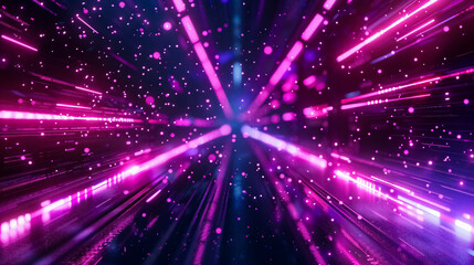 Wall Mural - neon magenta abstract background: bright neon magenta background with abstract black sparkles and fu
