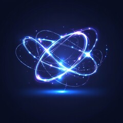 Wall Mural - glowing blue and purple light orbs intersect, creating an abstract energy field.