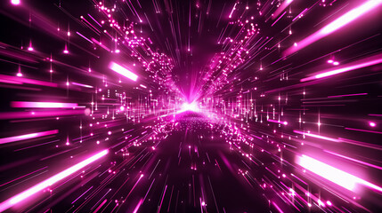 Wall Mural - neon magenta abstract background: bright neon magenta background with abstract black sparkles and fu