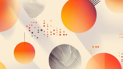 Poster - Bright, gradient circles and lines arranged in a spiral pattern on a clean background, representing futuristic graphic elements