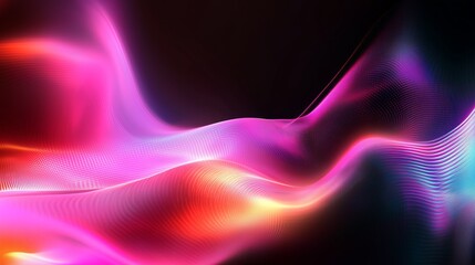 Poster - Colorful abstract light waves create dynamic patterns in vibrant hues during nighttime