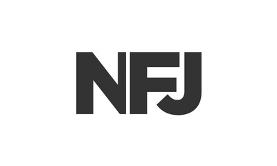 Poster - NFJ logo design template with strong and modern bold text. Initial based vector logotype featuring simple and minimal typography. Trendy company identity.