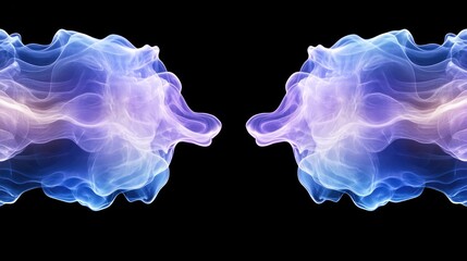 Poster - vibrant colored smoke plumes in shades of blue and purple against a black background, forming unique