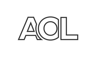 Poster - AOL logo design template with strong and modern bold text. Initial based vector logotype featuring simple and minimal typography. Trendy company identity.