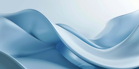 Canvas Print - illustration horizontal blue curve wave abstract rippled flowing liquid dynamic gradient minimal fut