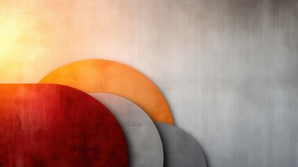 Aufkleber - An abstract art piece displaying circular patterns in warm shades transitioning to cooler grays, set against a textured background, symbolizing creativity and movement.