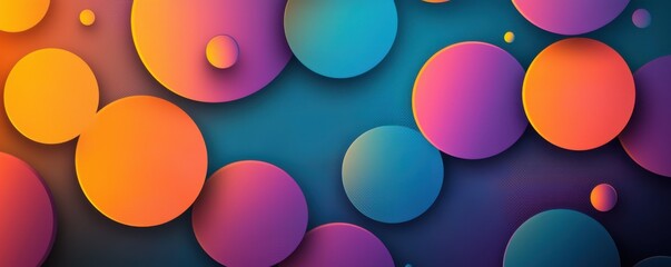 Poster - vibrant abstract background with colorful overlapping circles and textures
