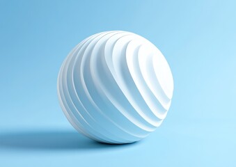 Poster - Abstract White Sphere on a Light Blue Background