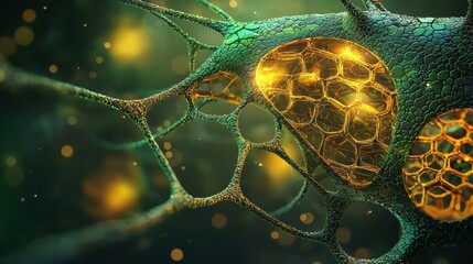 Fototapete - Exploring plant stomata high-detail macro image analysis in a natural environment under tr standard conditions