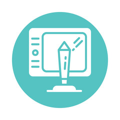 Fototapete - Pen Tablet  Vector Glyph Cricle Icon.Eps file 10