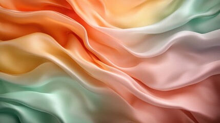 Poster - Vivid multicolor fabric flows elegantly, portraying softness and motion, while the dynamic hues evoke warmth, creativity, and liveliness in abstract beauty.