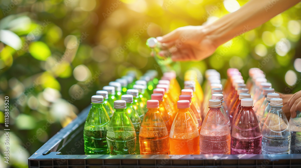 Recycle reduce reuse in zero waste concept. Hand holding plastic bottle ...