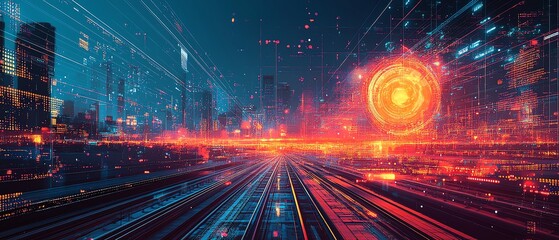 Aufkleber - Digital artwork of cloud computing and API management